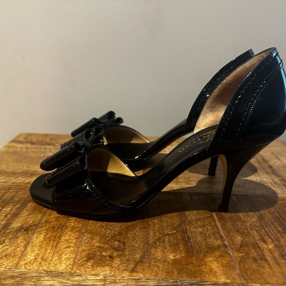 Valentino d'Orsay black Leather Bow Pump - Picture 2 of 6